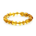 Yellow and honey Baltic amber baroque children's bracelet, 14cm