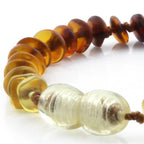 Baltic Amber Teething Bracelet. Roundel Rainbow 5mm - RO75
