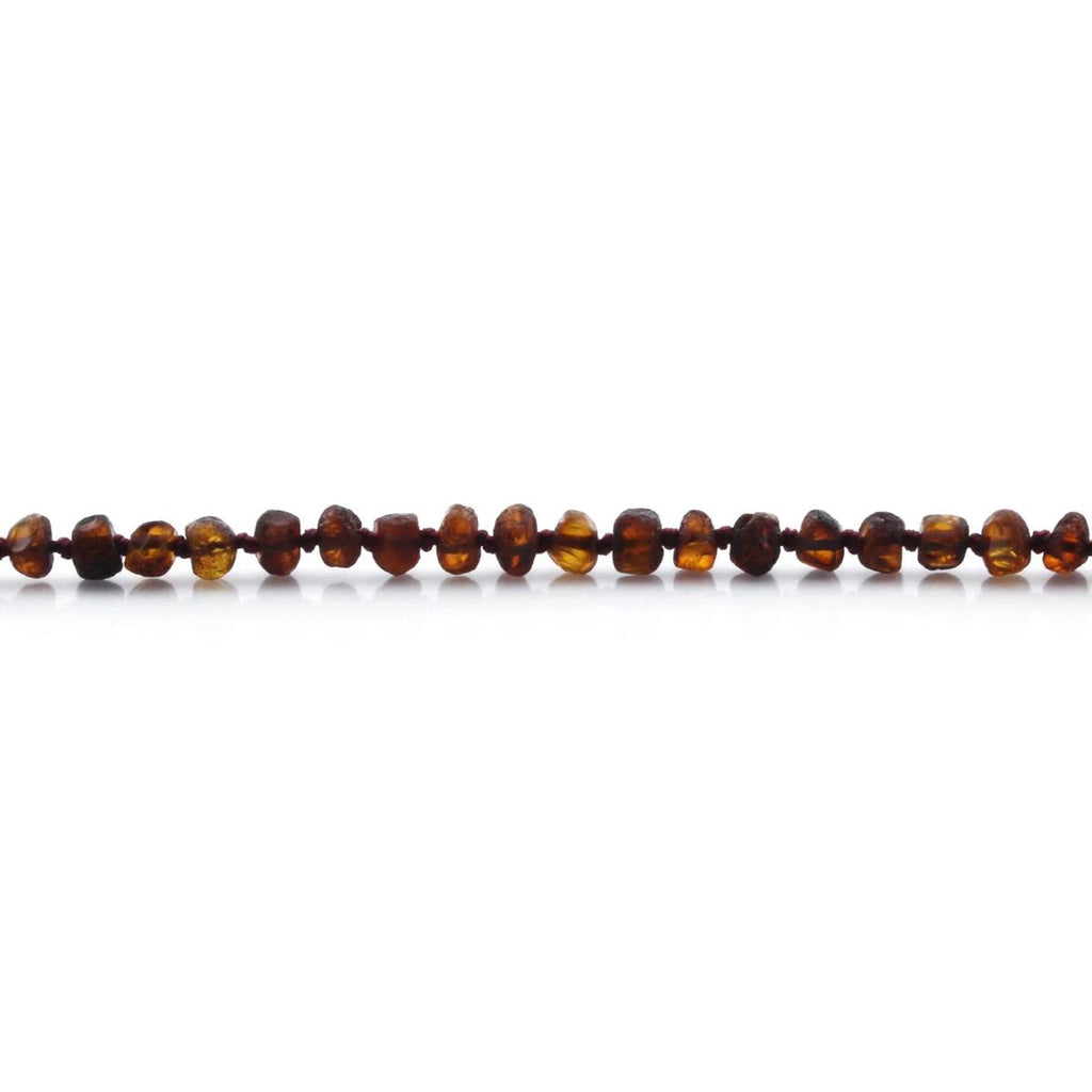 Baltic Amber Teething Necklace. Roundel Cognac 5mm - RO24