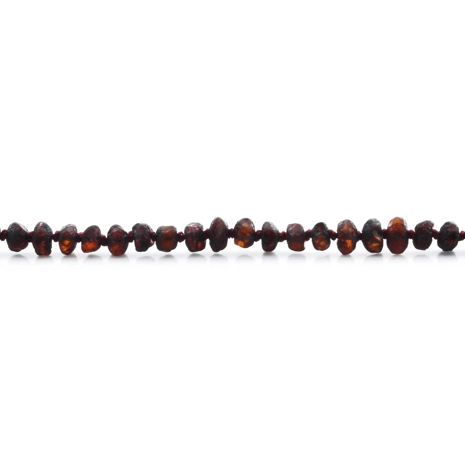 Baltic Amber Teething Bracelet. Roundel Dark Cognac 5mm - RO39