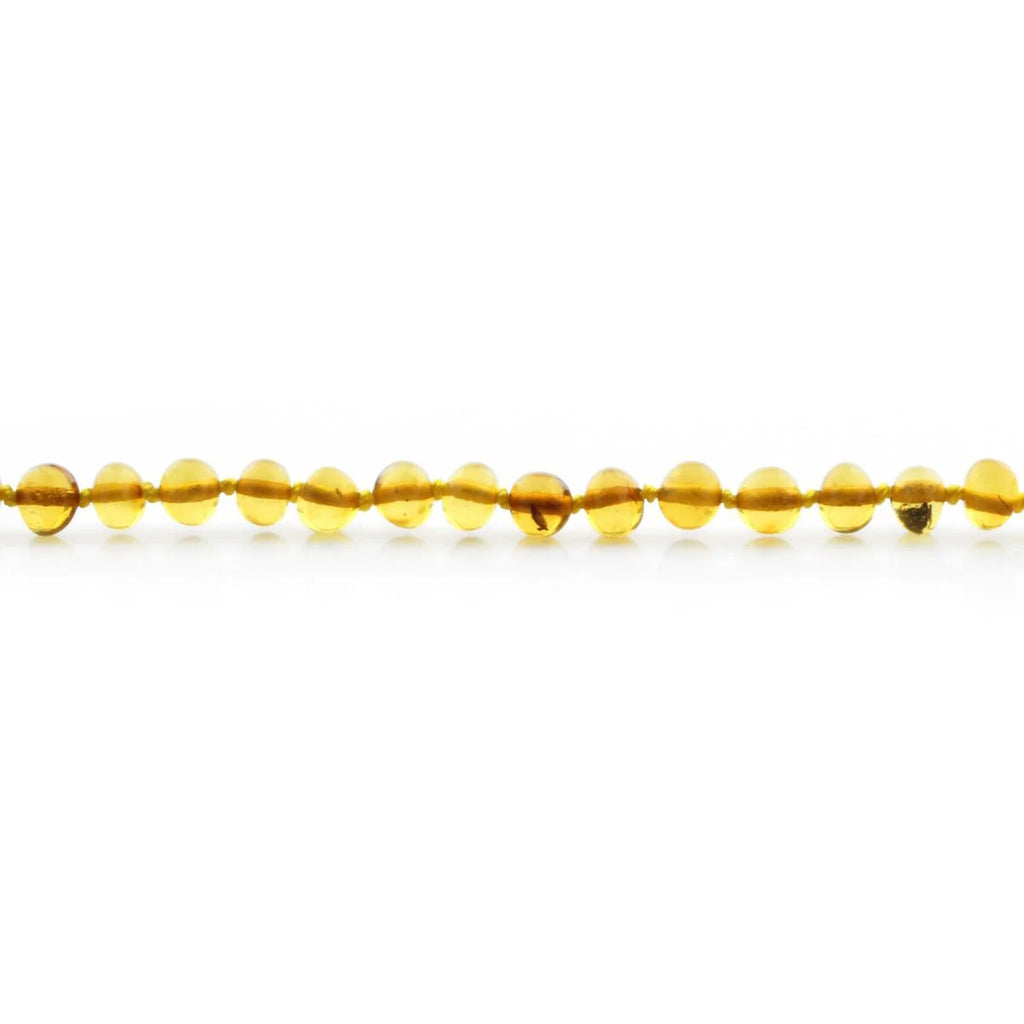 Baltic Amber Teething Necklace. Baroque Light Cognac 6mm - BA21
