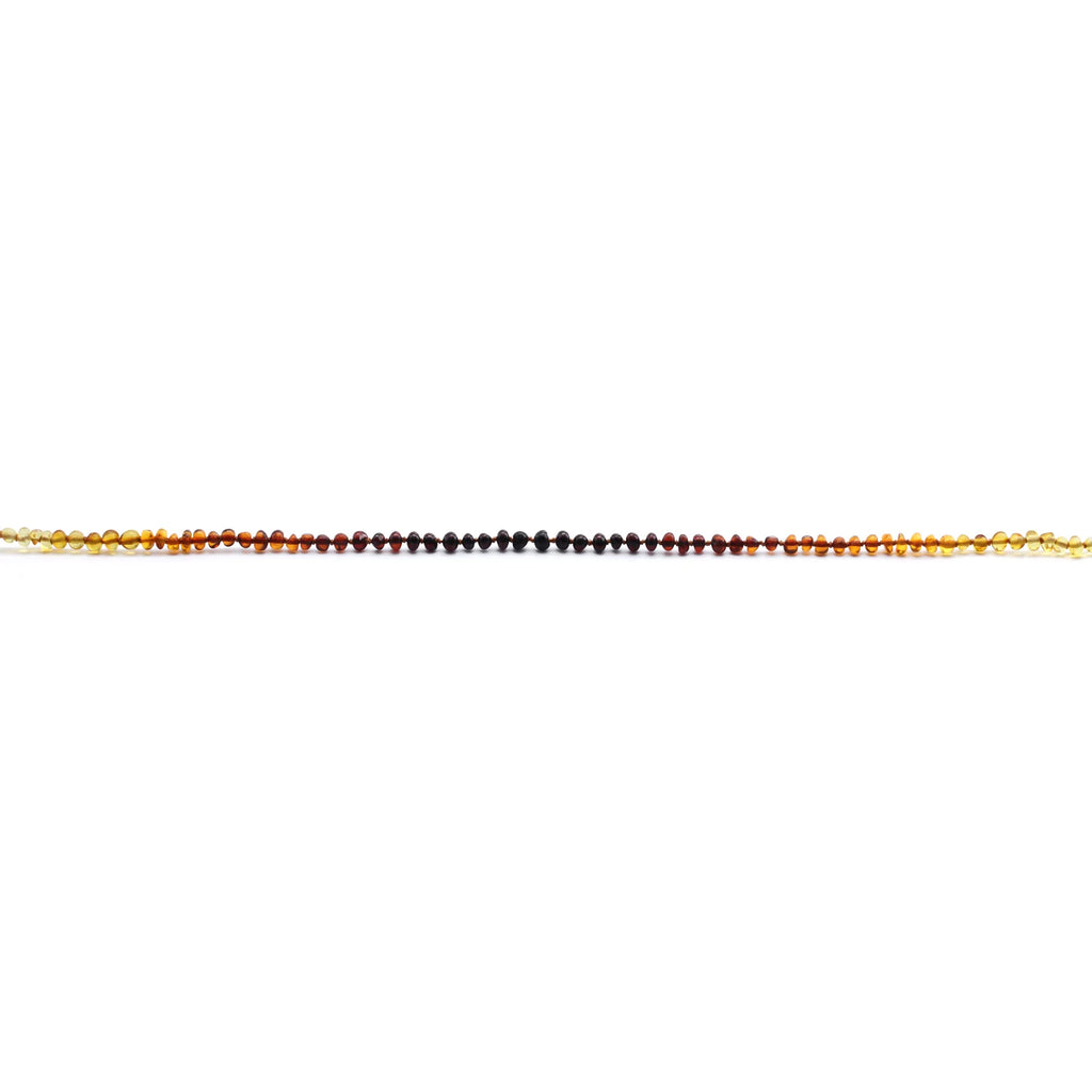 Baltic Amber Teething Bracelet. Baroque Rainbow 4mm - BA97