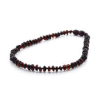 Baltic Amber Teething Necklace. Roundel Dark Cognac 5mm - RO5