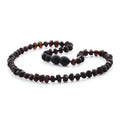 Baltic Amber Teething Necklace. Roundel Dark Cognac 5mm - RO21