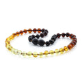 Rainbow Baltic amber baroque children's necklace, 32cm