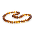 Cognac Baltic amber baroque children's necklace, 32cm