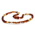 Cognac Baltic amber roundel children's necklace, 32cm
