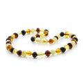 Multicolour Baltic amber baroque children's necklace, 32cm