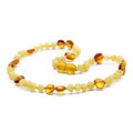 Yellow Baltic amber baroque children's necklace, 32cm