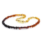 Baltic Amber Teething Necklace. Baroque Rainbow 4mm - BA47