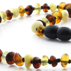 Baltic Amber Teething Necklace. Roundel Multicolour 5mm - RO2