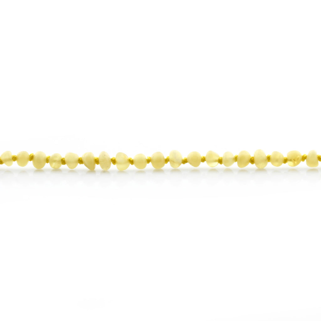 Baltic Amber Teething Necklace. Baroque Yellow 4mm - BA53