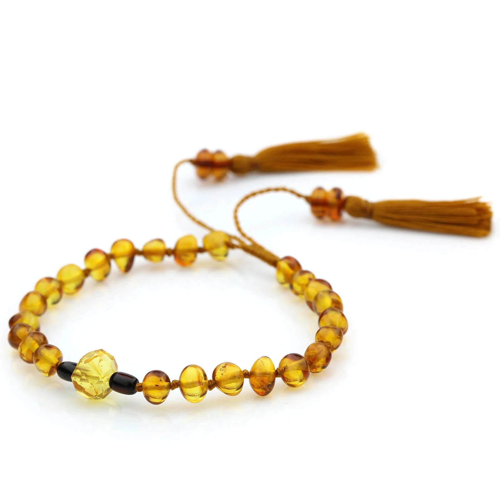 NATURAL BALTIC AMBER TASSEL BRACELET for Adult. TSL14