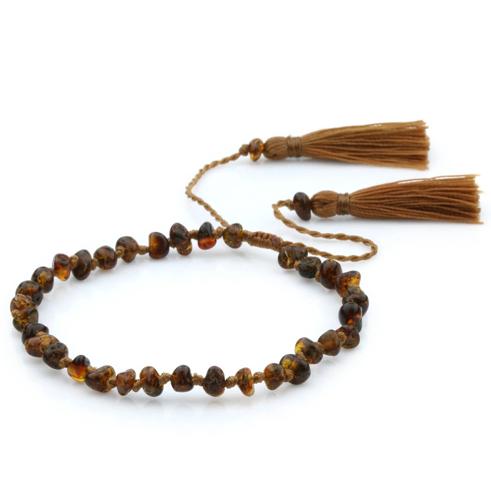 NATURAL BALTIC AMBER TASSEL BRACELET FOR ADULT. TSL16
