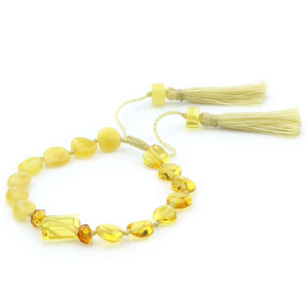 NATURAL BALTIC AMBER TASSEL BRACELET for Adult. TSL24