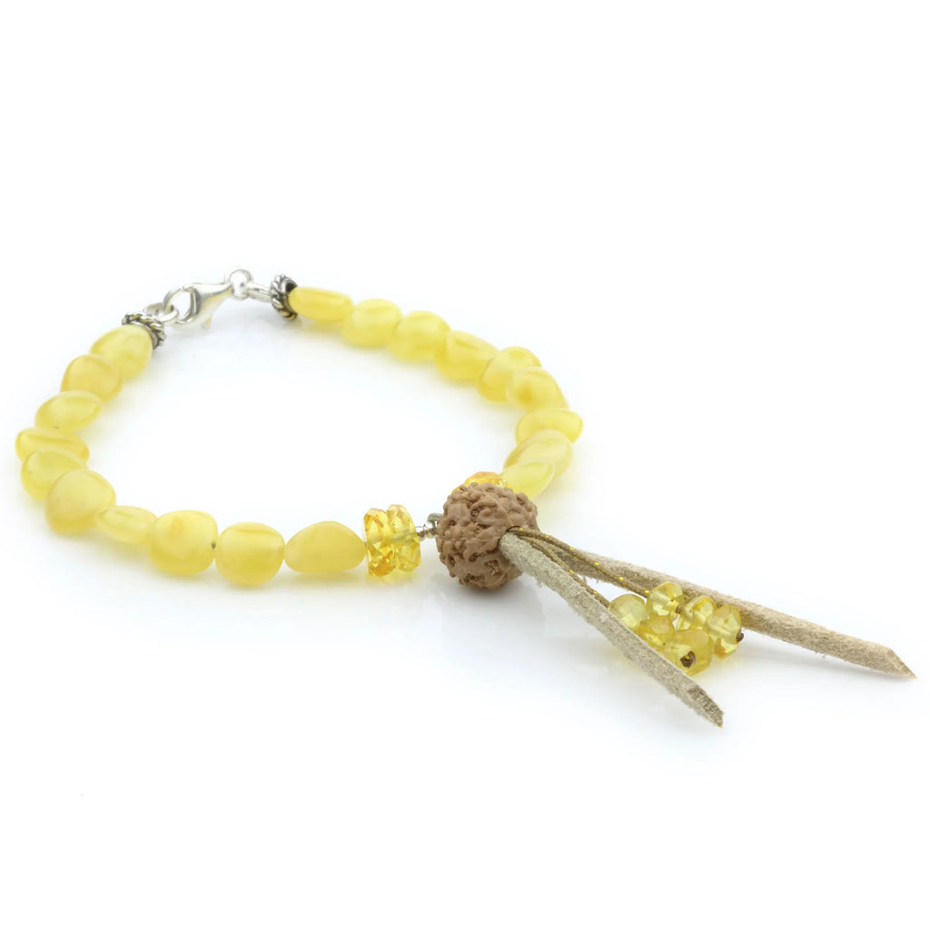 NATURAL BALTIC AMBER TASSEL BRACELET for Adult. TSL26