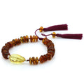 Baltic amber adult bracelet with sterling silver, 18cm