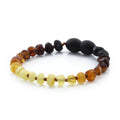 Rainbow Baltic amber roundel children's bracelet, 15cm