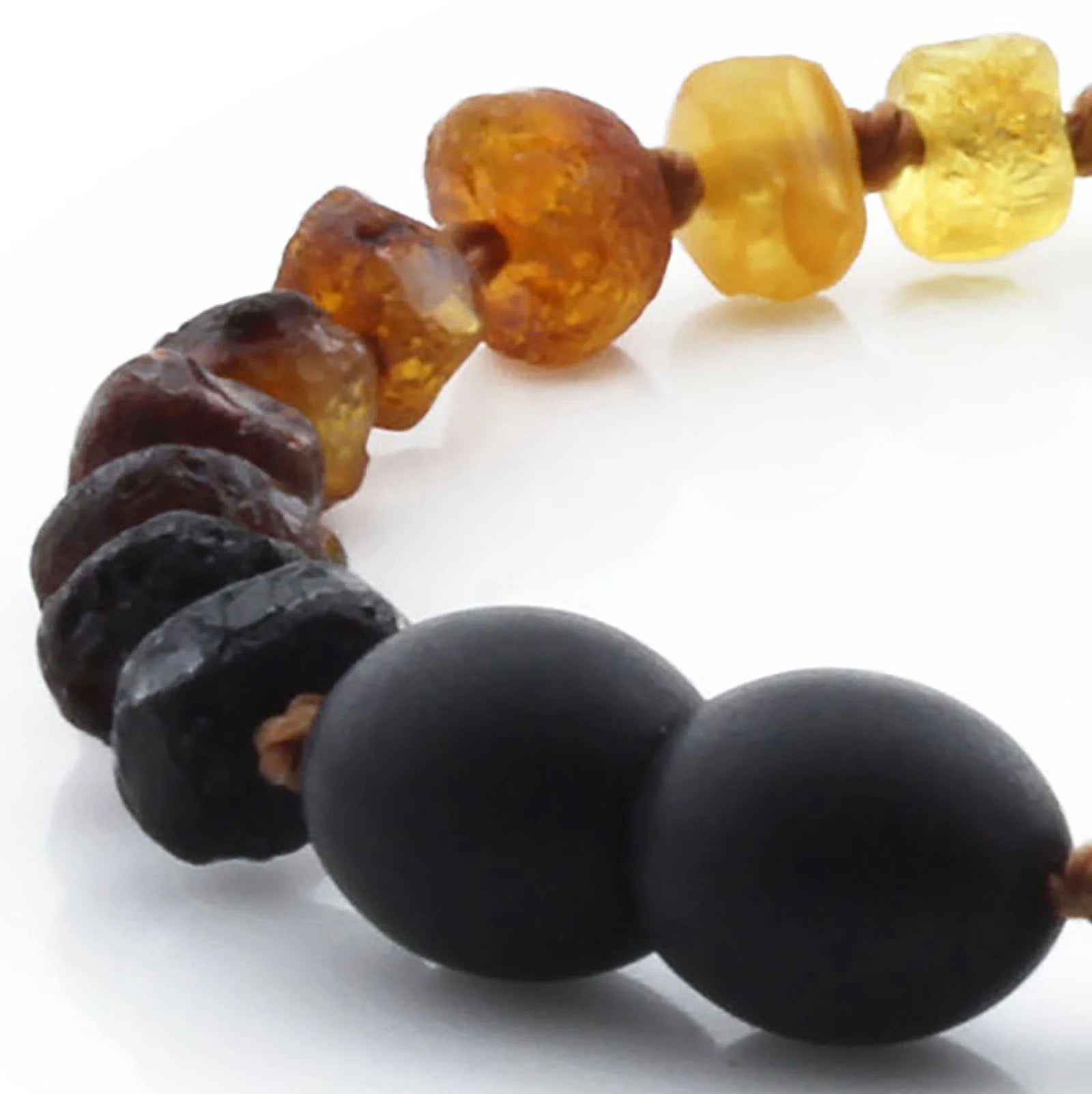 Baltic Amber Teething Bracelet. Roundel Rainbow 5mm - RO37