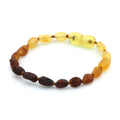 Rainbow Baltic amber olive children's bracelet, 15cm