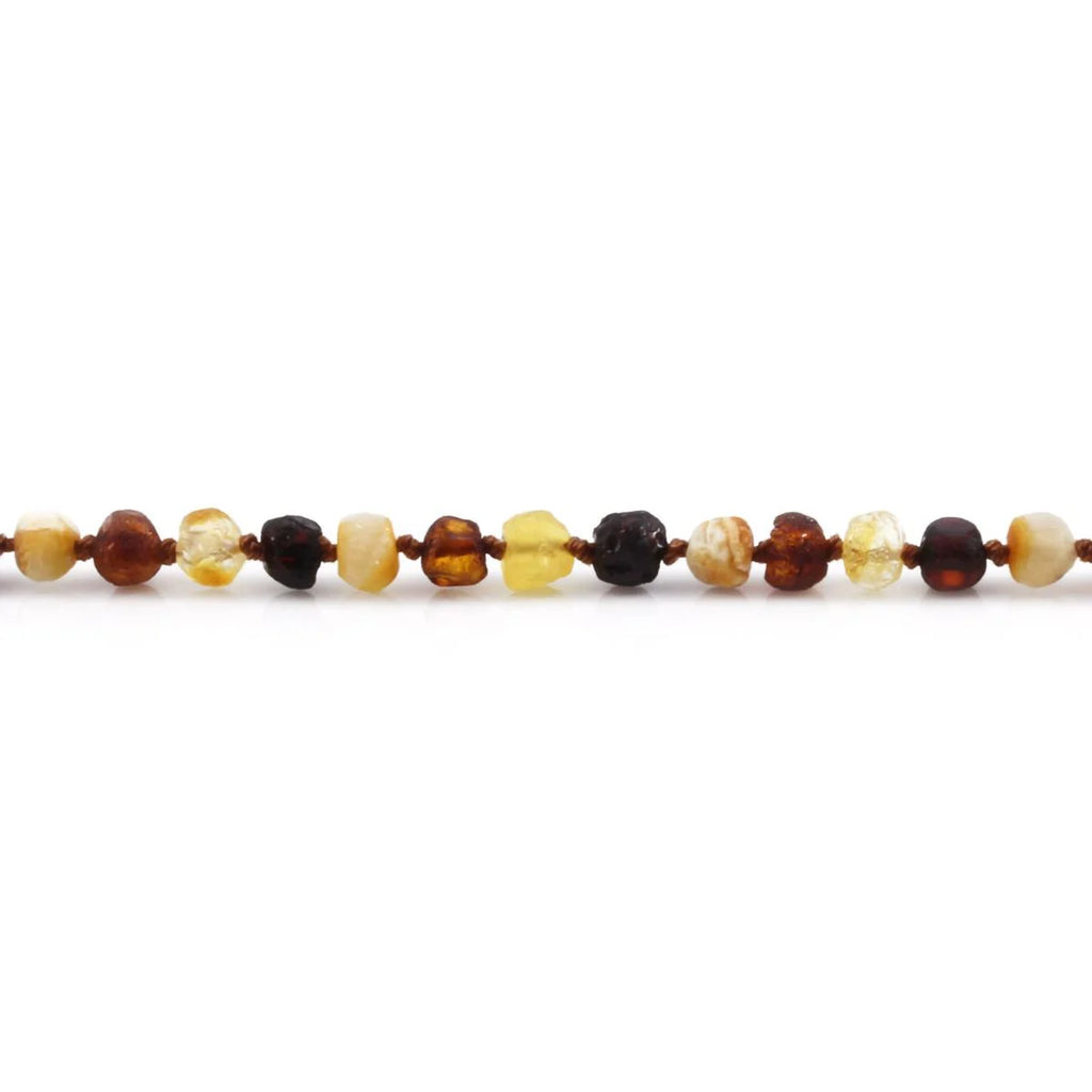 Baltic Amber Teething Necklace. Baroque Multicolour 5mm - BA35