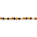 Baltic Amber Teething Necklace. Baroque Multicolour 5mm - BA3