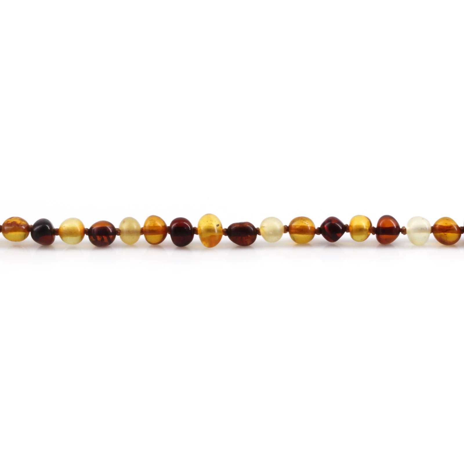 Baltic Amber Teething Necklace. Baroque Multicolour 5mm - BA3