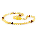 Milky yellow Baltic amber baroque children's necklace, 32cm