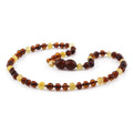 Cognac Baltic amber baroque children's necklace, 32cm