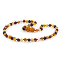 Baltic Amber Teething Necklace. Baroque Multicolour 5mm - BA3