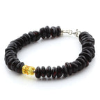 Adult Baltic Amber & 925 Sterling Silver Clasp Bracelet 18cm. SB91