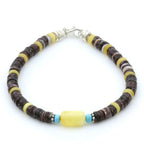 OYSTER SHELL BALTIC AMBER 925 STERLING SILVER BRACELET. SPT01