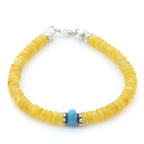 NATURAL BALTIC AMBER TURQUOISE 925 STERLING SILVER BRACELET. SPT03