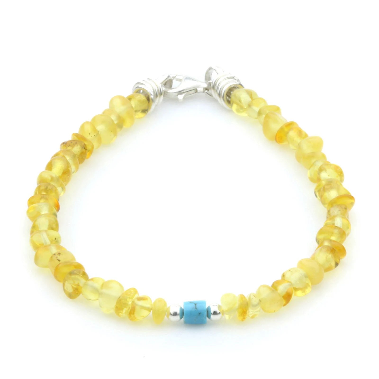 NATURAL BALTIC AMBER TURQUOISE 925 STERLING SILVER BRACELET. SPT05