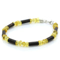 NATURAL BALTIC AMBER PATIKAN WOOD 925 STERLING SILVER BRACELET. SPT10