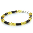 NATURAL BALTIC AMBER PATIKAN WOOD 925 STERLING SILVER BRACELET. SPT10