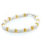 LITOB SHELL & BALTIC AMBER 925 STERLING SILVER BRACELET. SPT25