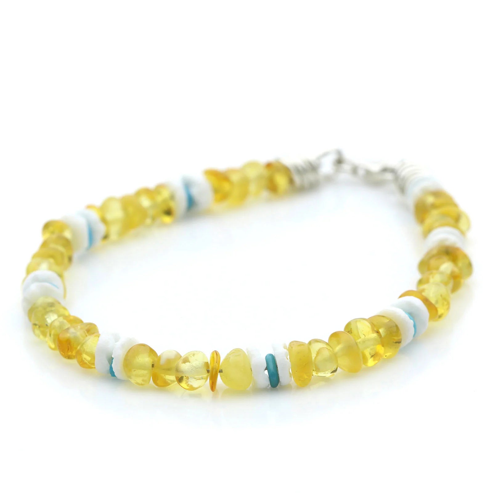 NATURAL BALTIC AMBER 925 STERLING SILVER BRACELET. SPT26