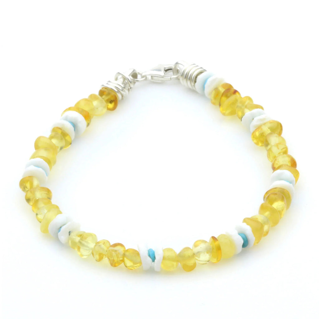 NATURAL BALTIC AMBER 925 STERLING SILVER BRACELET. SPT26
