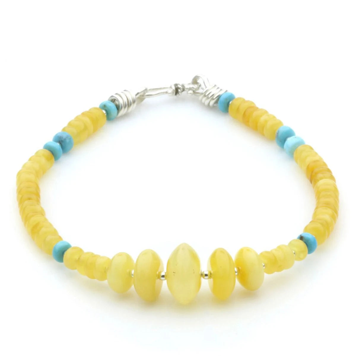 NATURAL BALTIC AMBER TURQUOISE 925 STERLING SILVER BRACELETS. SPT31
