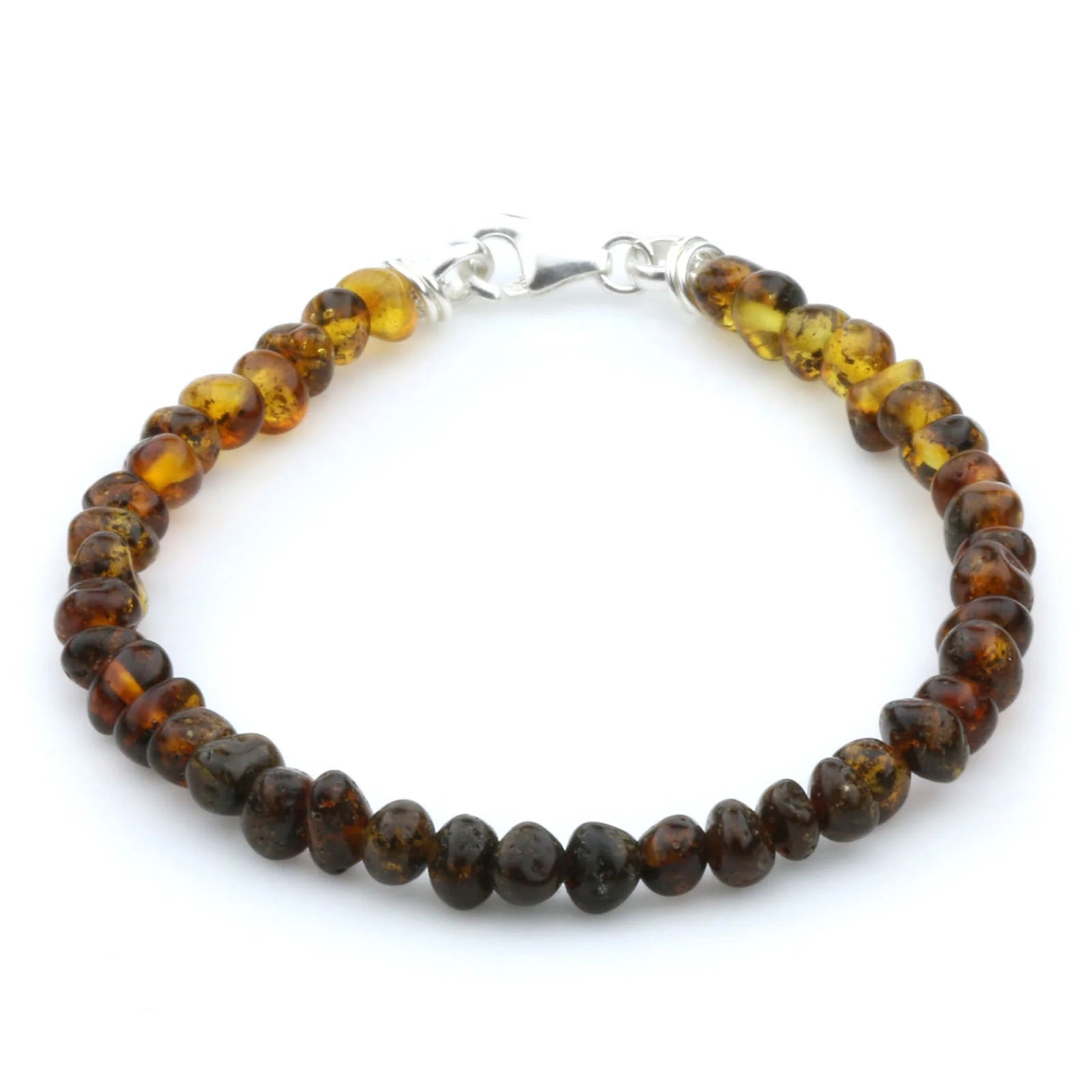 NATURAL BALTIC AMBER 925 STERLING SILVER BRACELET. SPT33