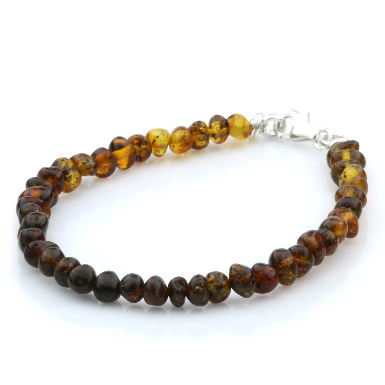 NATURAL BALTIC AMBER 925 STERLING SILVER BRACELET. SPT33