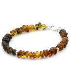 NATURAL BALTIC AMBER 925 STERLING SILVER BRACELET. SPT35