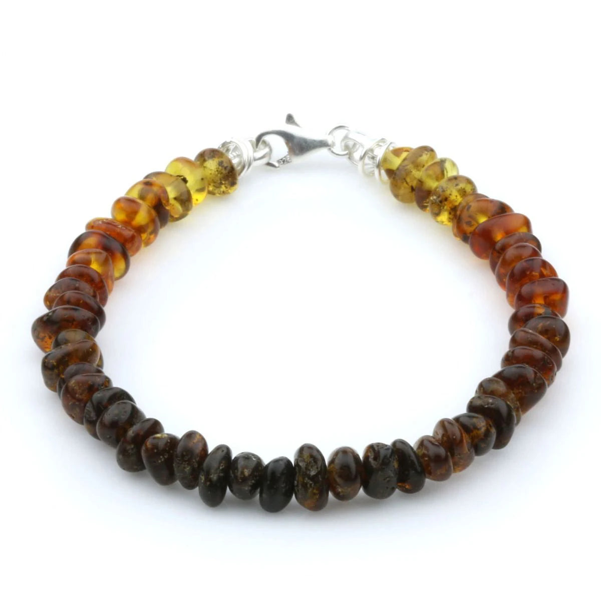 NATURAL BALTIC AMBER 925 STERLING SILVER BRACELET. SPT37