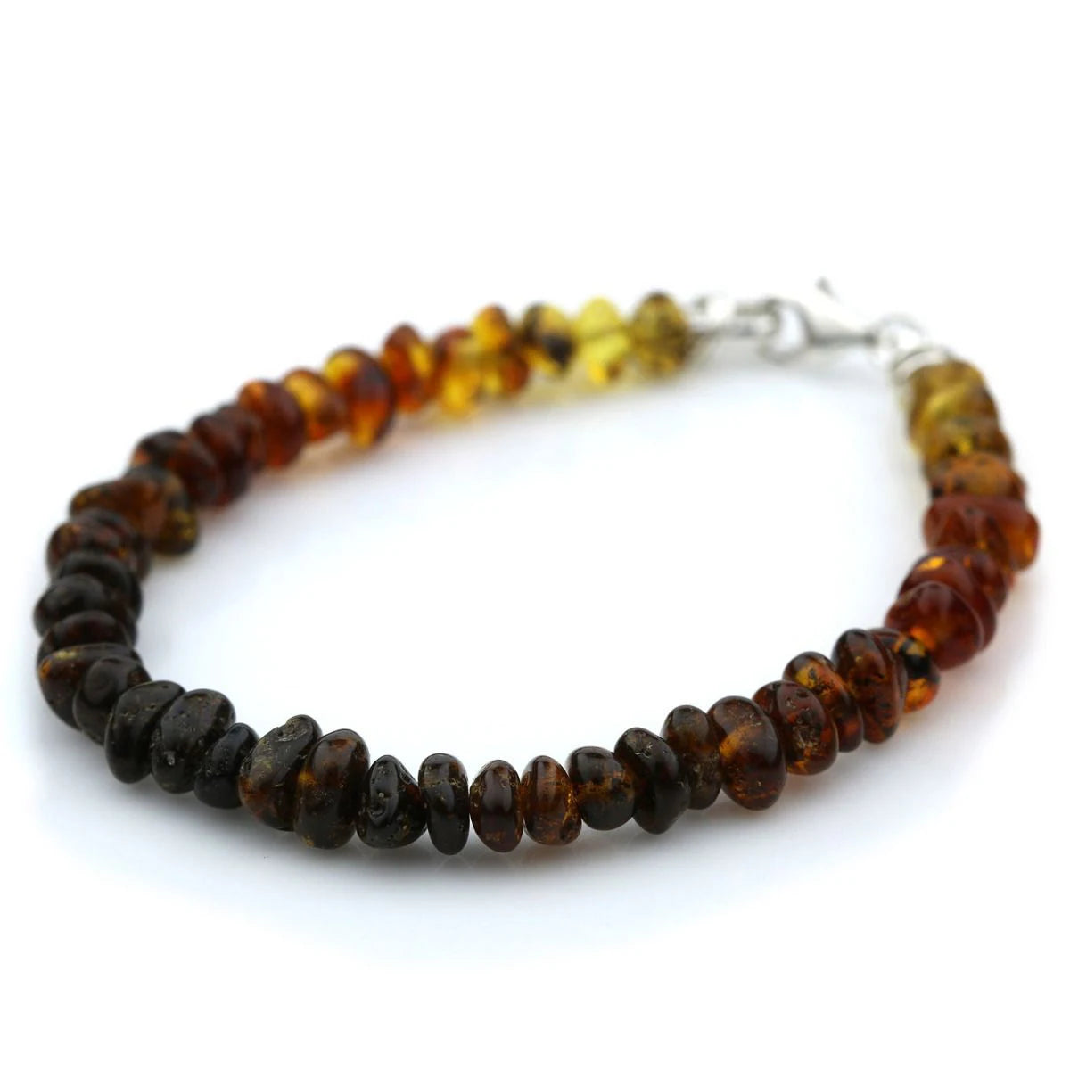 NATURAL BALTIC AMBER 925 STERLING SILVER BRACELET. SPT37