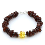 NATURAL BALTIC AMBER 925 STERLING SILVER BRACELET. SPT42