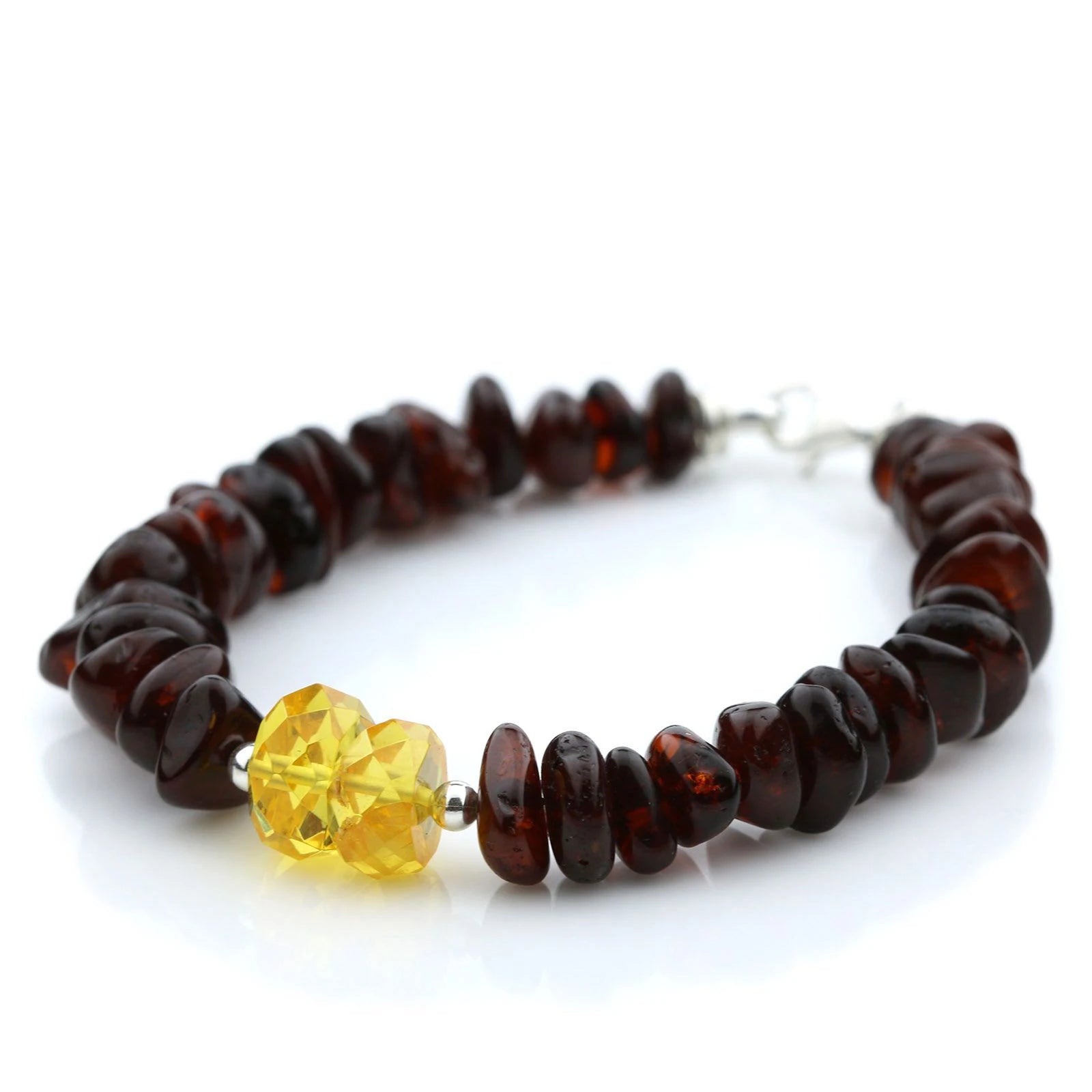 NATURAL BALTIC AMBER 925 STERLING SILVER BRACELET. SPT42A