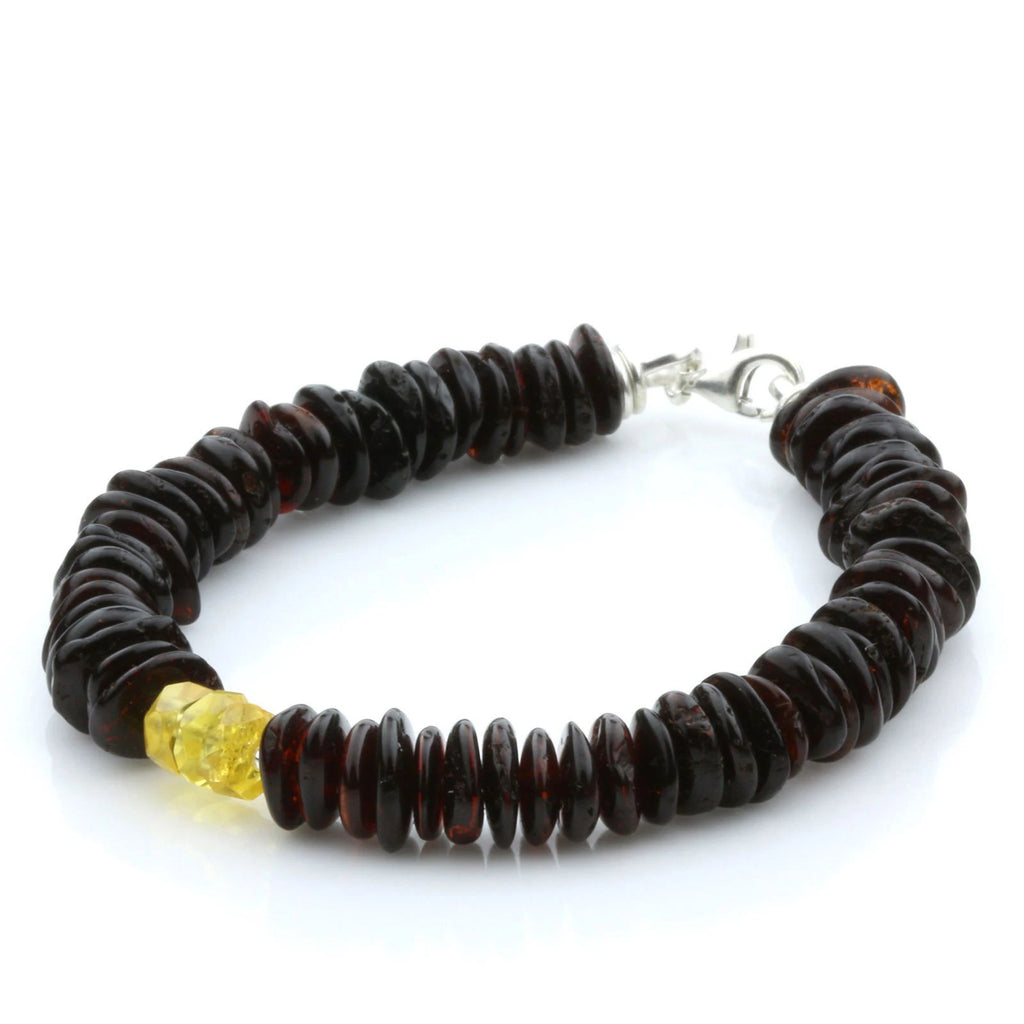 NATURAL BALTIC AMBER 925 STERLING SILVER BRACELET. SPT43