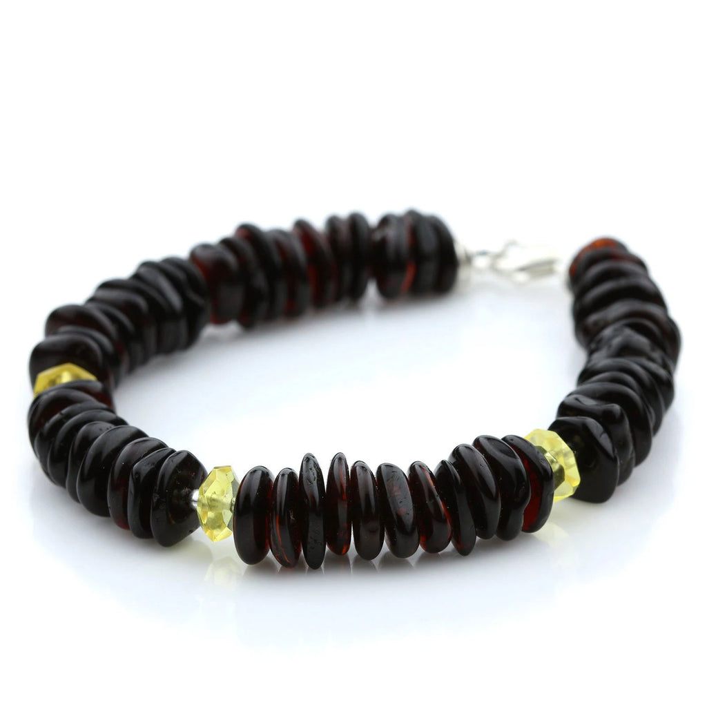 NATURAL BALTIC AMBER 925 STERLING SILVER BRACELET. SPT44