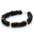 NATURAL BALTIC AMBER 925 STERLING SILVER BRACELET. SPT44